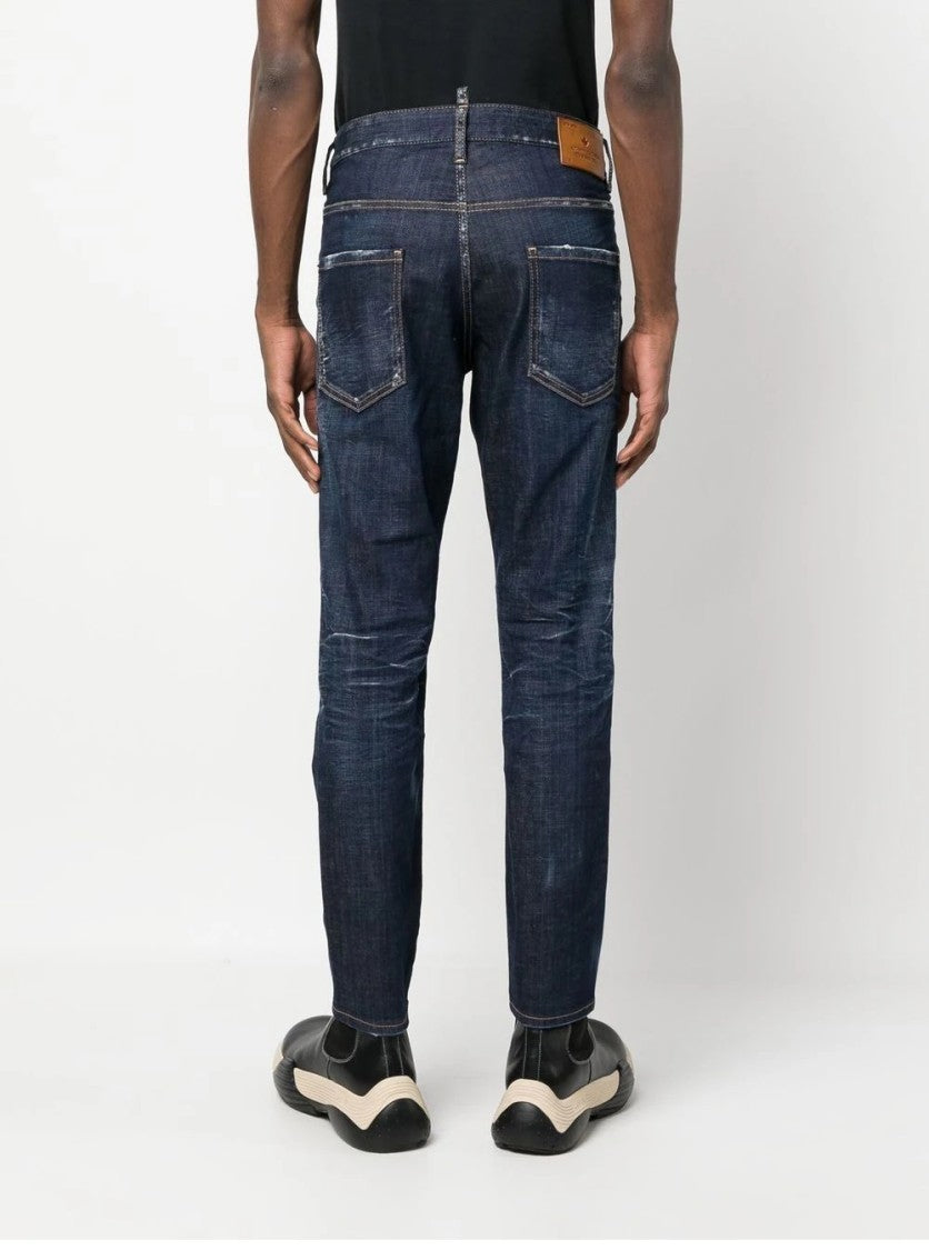 Dsquared2 Slim-Fit 5-Pocket Trousers With Distressed Finish