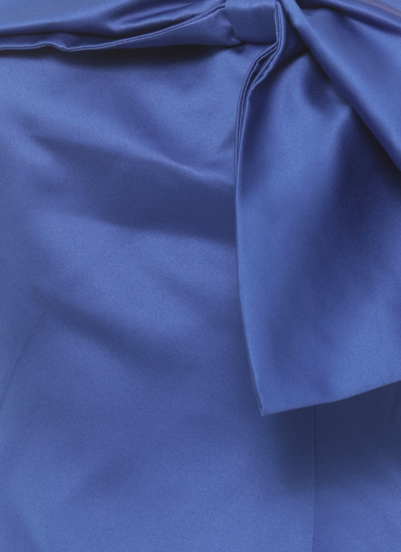 Rotate Satin Mini Dress With Oversized Bow Detail