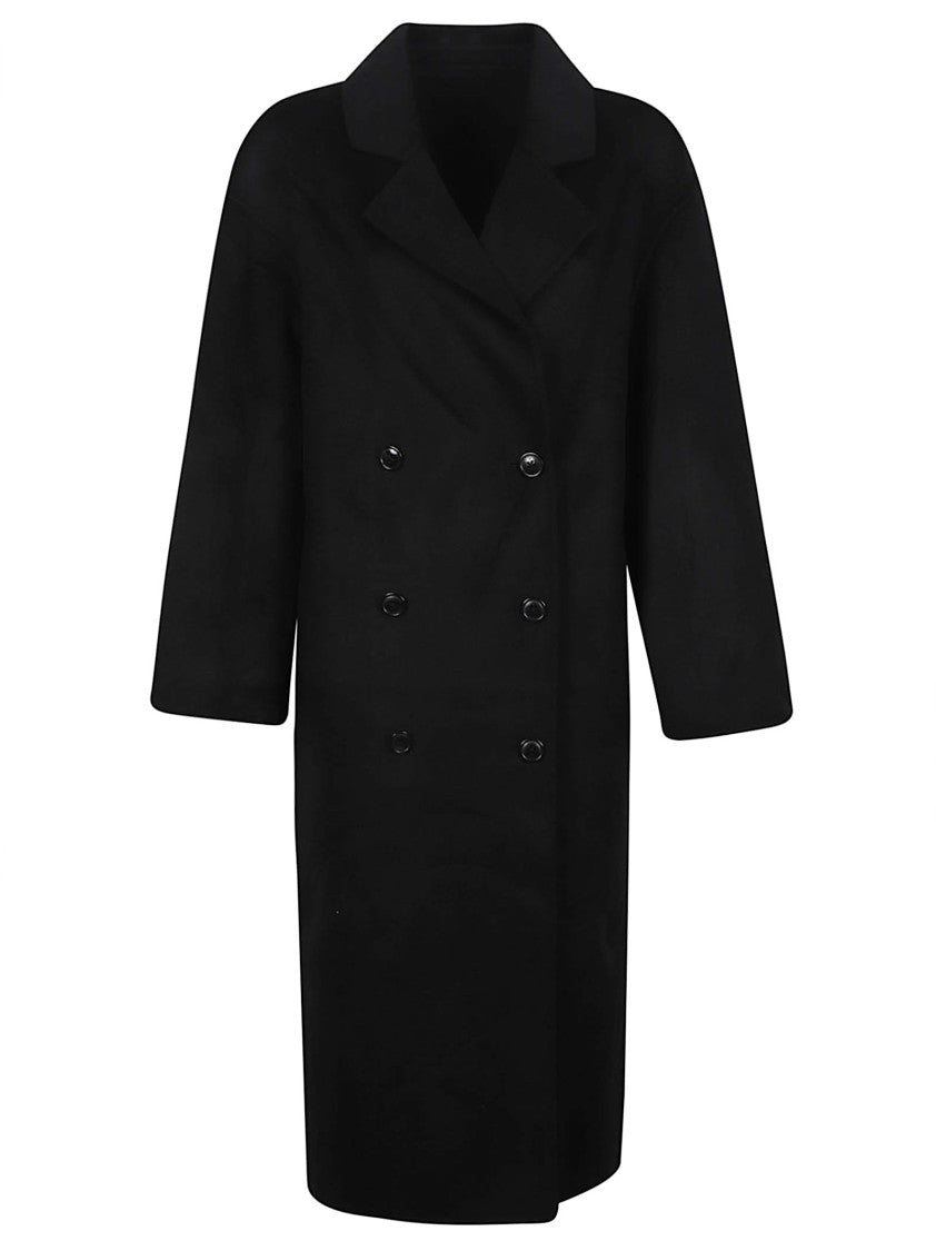 Loulou De Saison Borneo Lds Black Wool-Blend Coat