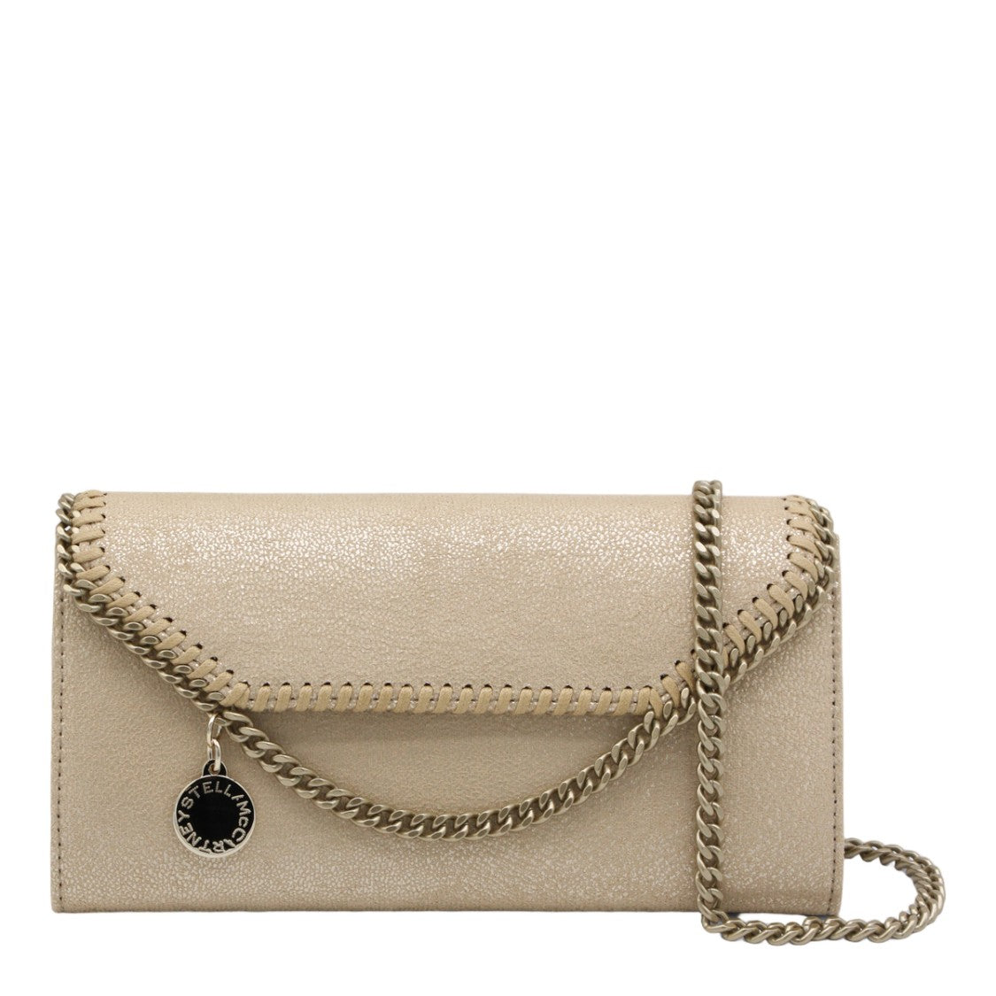 Stella Mccartney Rectangular Golden Textured Clutch Bag