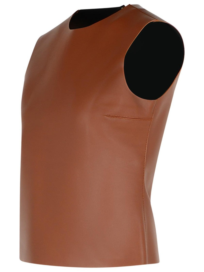 J. W. Anderson Brown Leather Tank Top