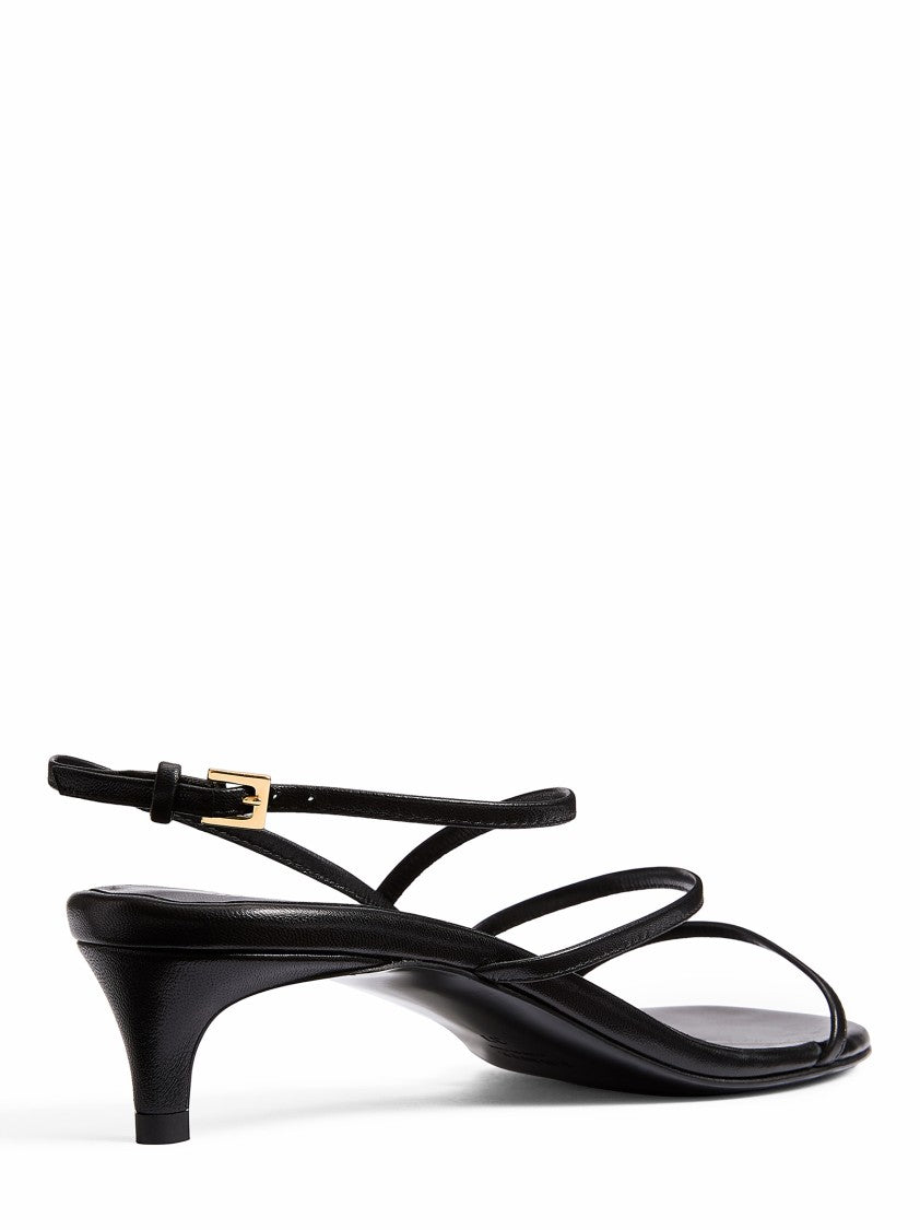 Khaite Black Goat Leather Sandals
