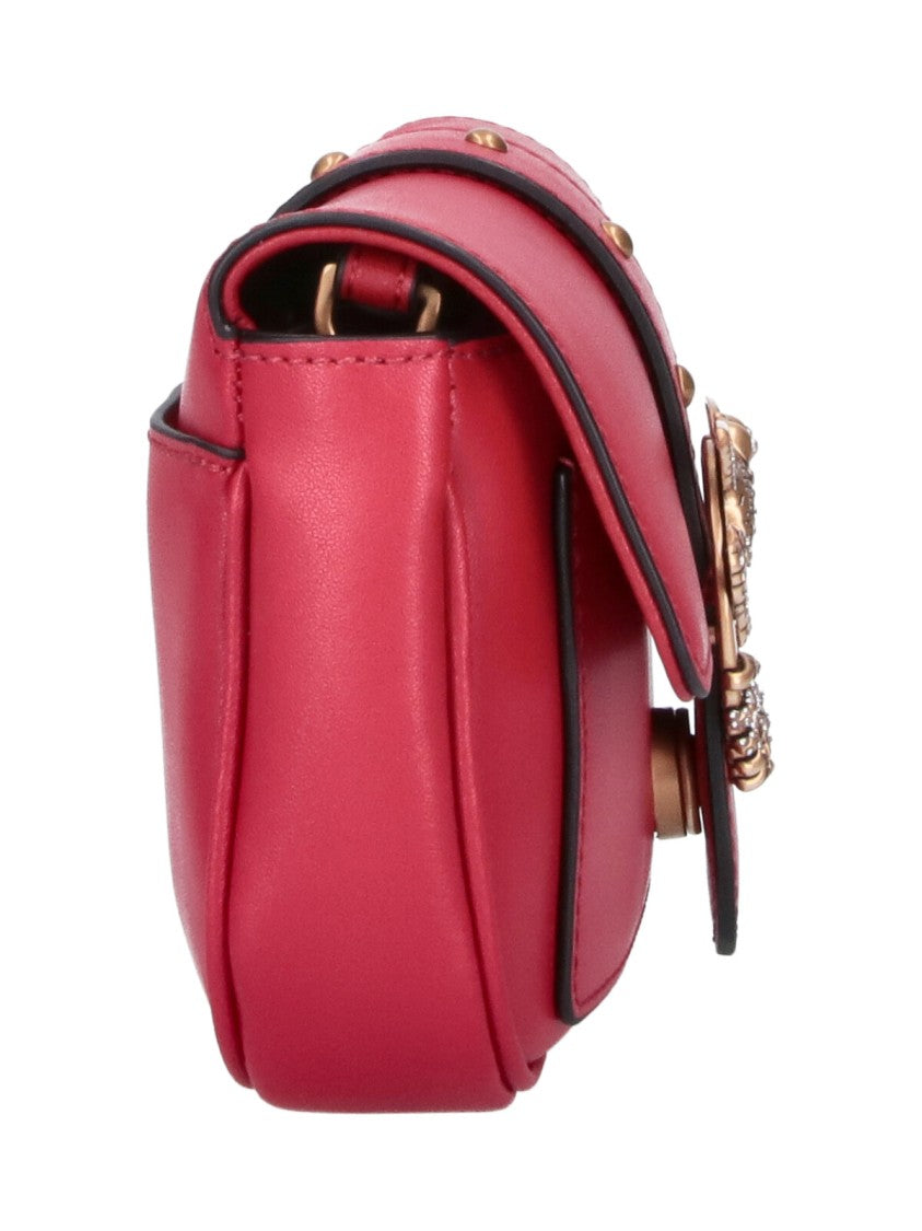 Pinko Red Leather One Love Pocket Shoulder Bag