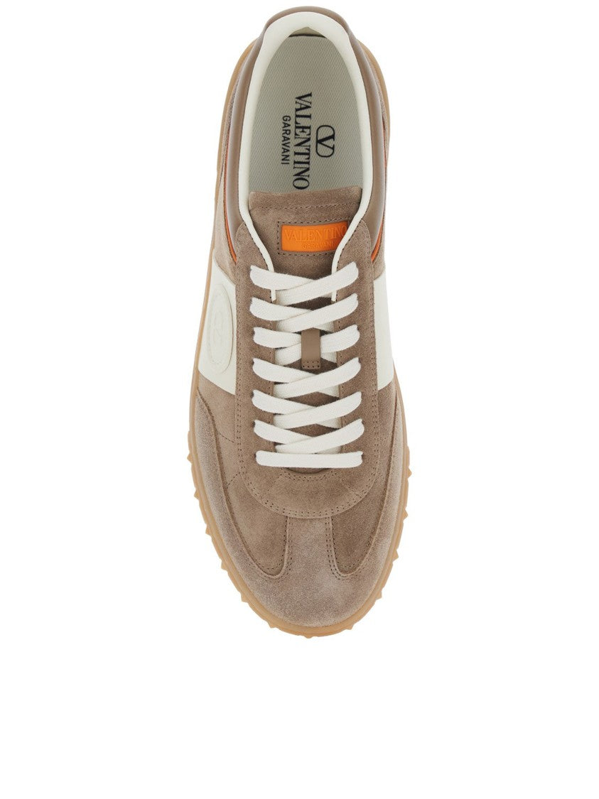 Valentino Taupe Sneakers Suede Leather Gum Sneakers