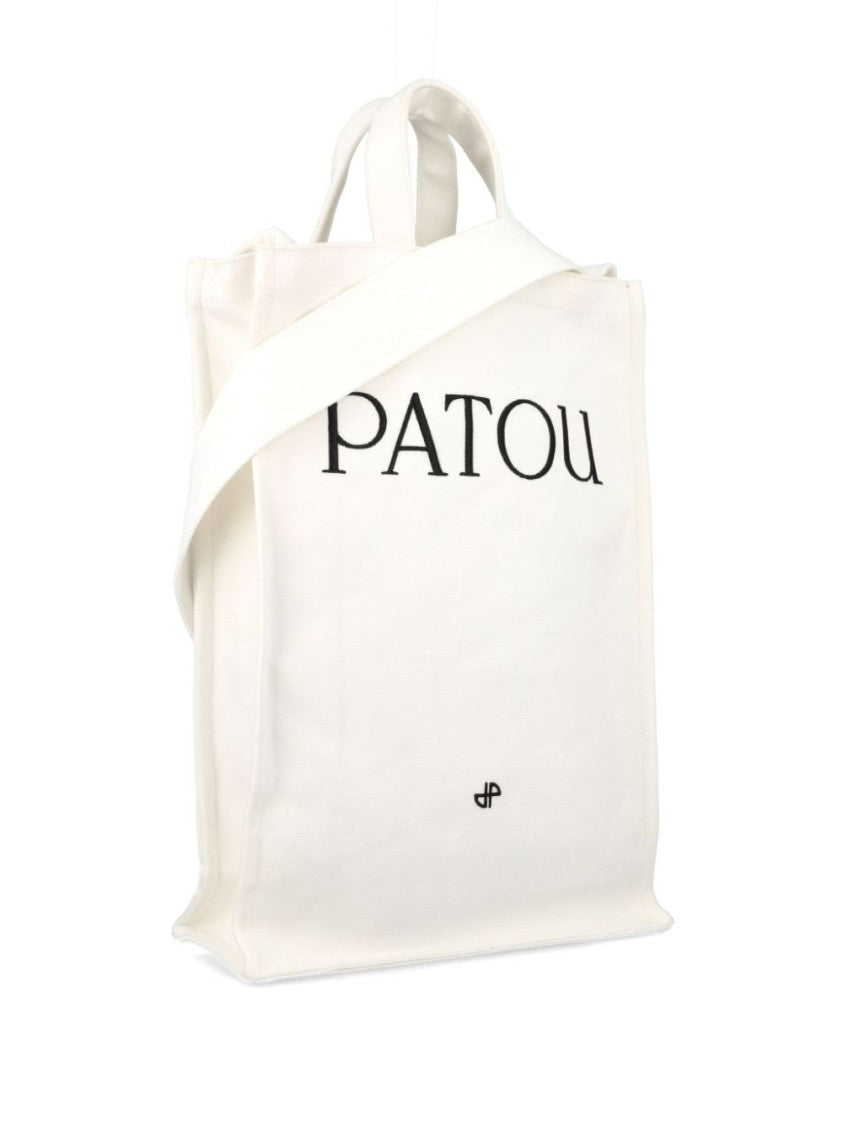Patou Cream White Shoulder Bag With Logo