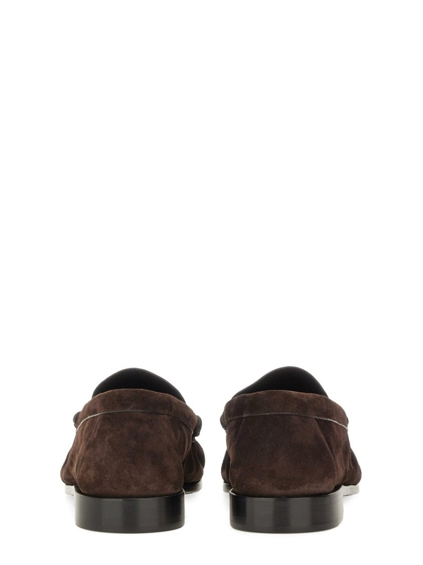Saint Laurent Moccasin Loafers In Rich Suede Finish