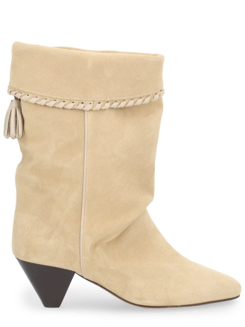 Isabel Marant Dalby-Gz Mid-Calf Slouch Leather Boots