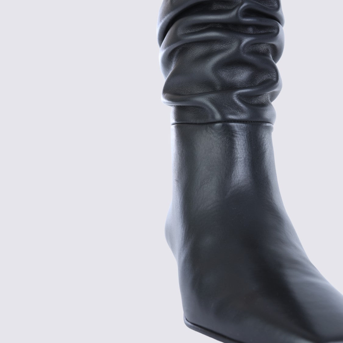 Alohas Pointed Toe Slouchy Boots With Mid-Height Kitten Heel