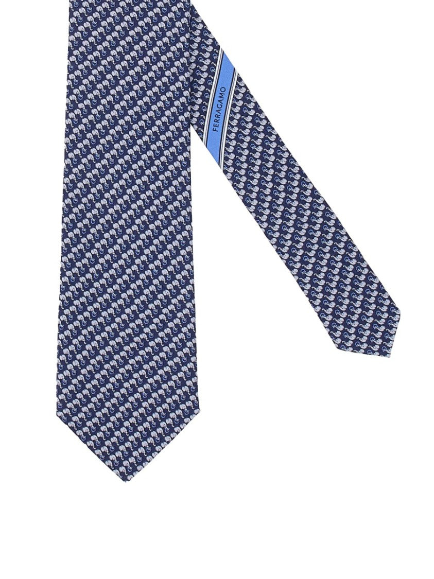 Ferragamo Classic Blue Silk Tie