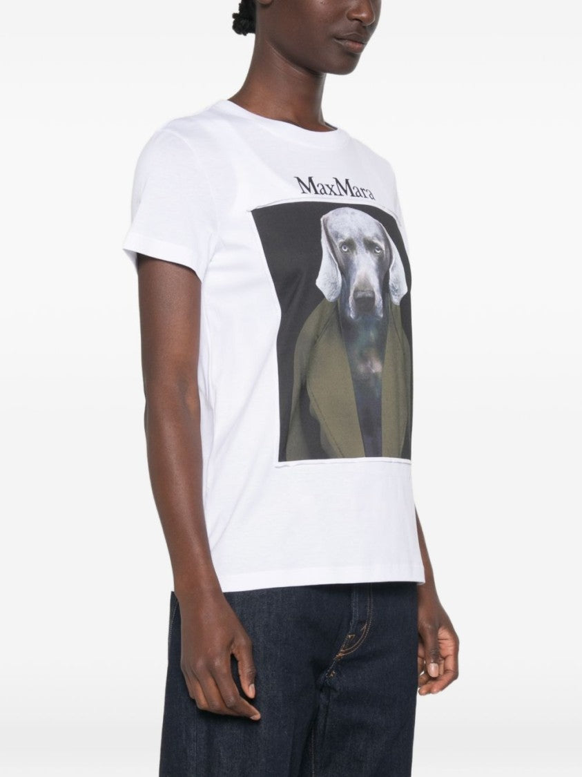 Max Mara Graphic Print Dog Top In Silk And Nylon Blend