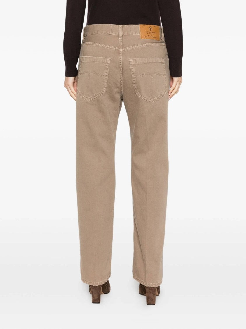 Seafarer Brown Moby Five-Pocket Straight-Leg Pants