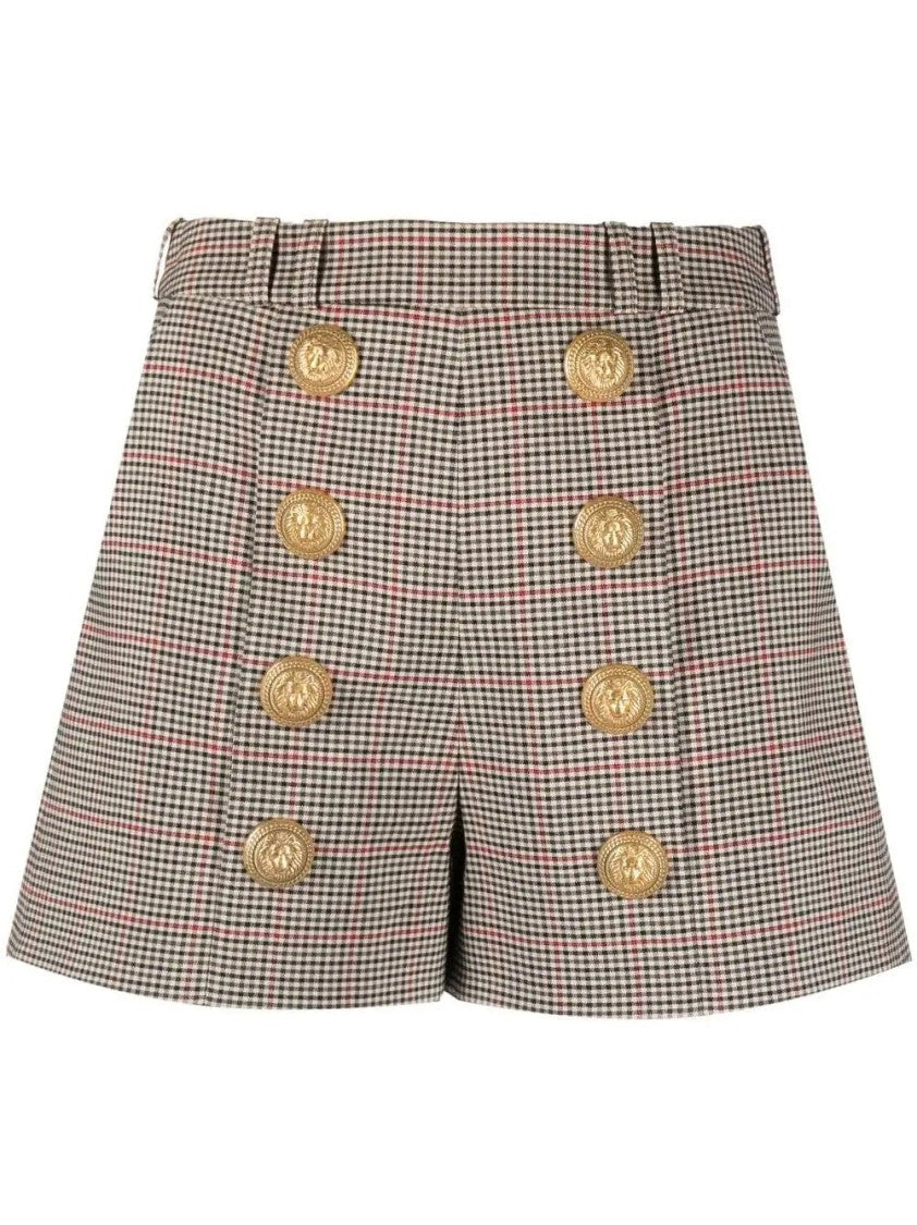 Balmain Prince Of Wales Check Tailored Shorts