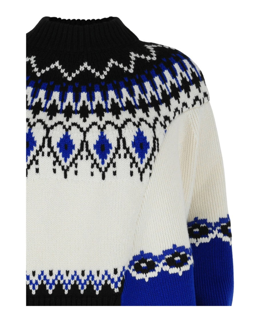 Alexander Mcqueen Fair Isle Knit Sweater With Geometric Heart Motif