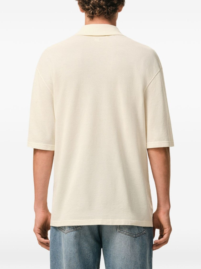 Ami Paris Boxy-Fit Piqué Knit Polo Shirt