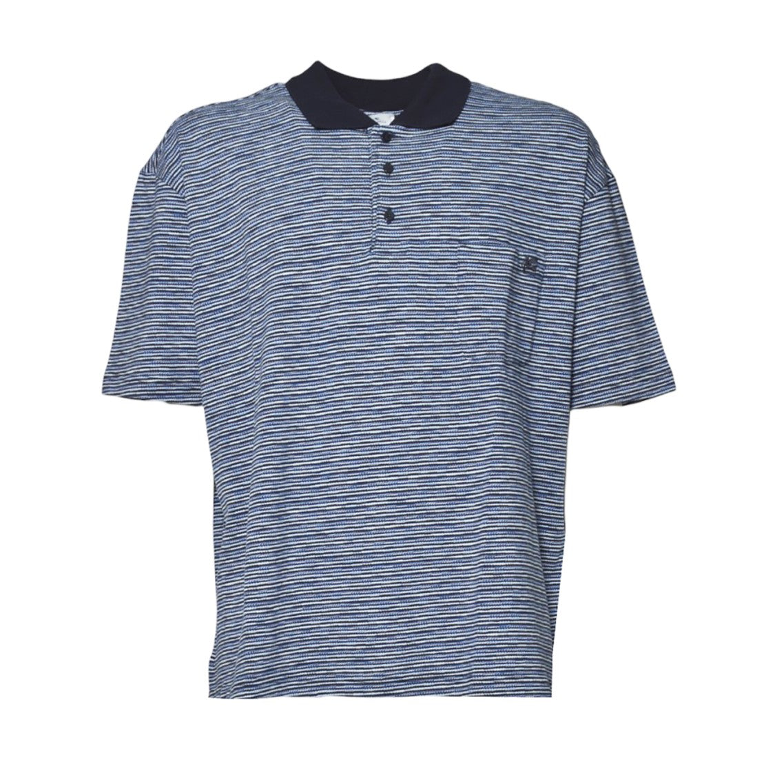 Etro Blue Cotton Jersey Striped Polo
