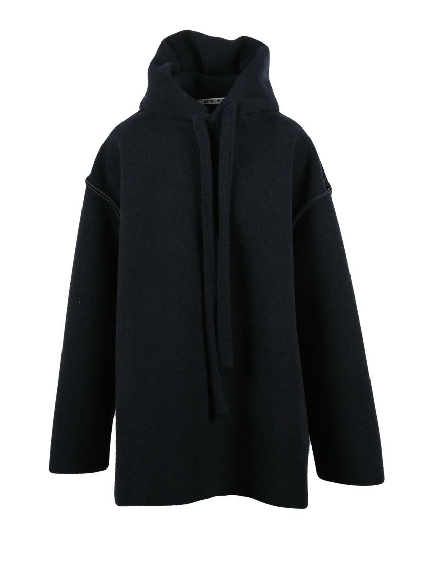 Ottolinger Black Polyester-Blend Felted Anorak Coat