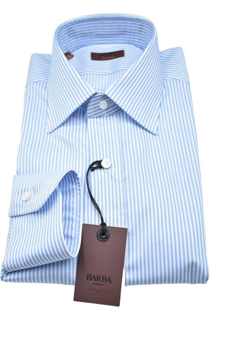 Barba Blue Premium Fabric Tailored Fit Shirt