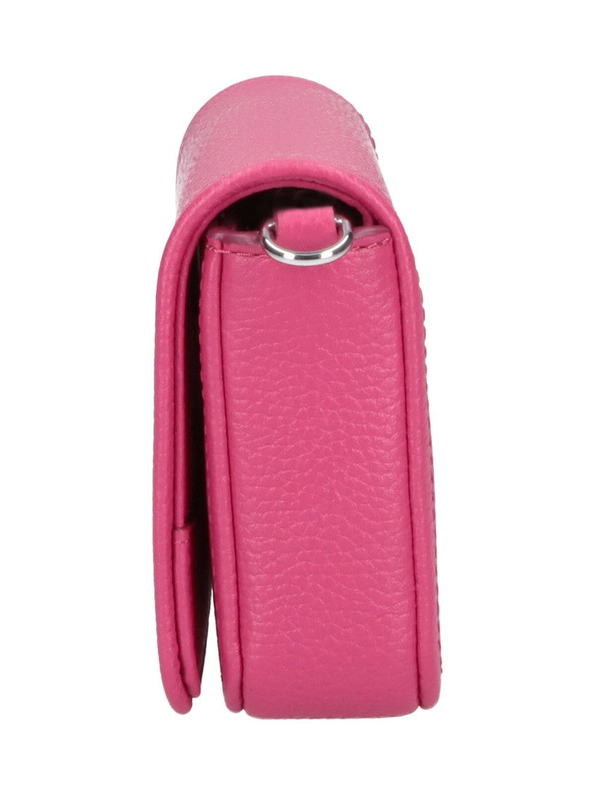 Marc Jacobs Pink The Leather Hammered Shoulder Bag