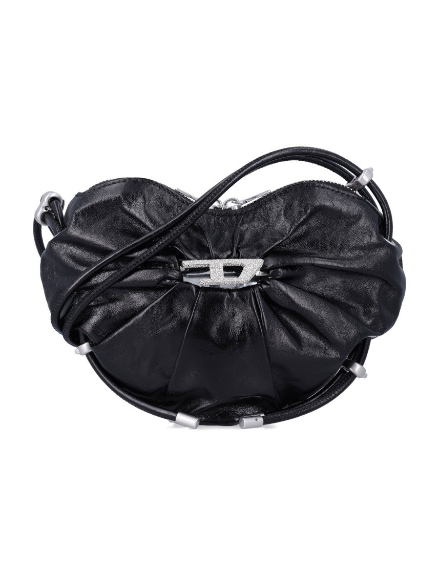 Diesel Scrunch Heart Crinkly Leather Bag