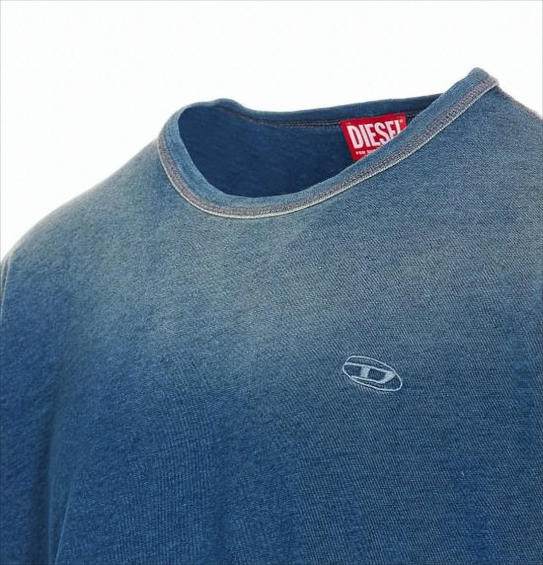 Diesel Faded Blue Cotton T-Shirt