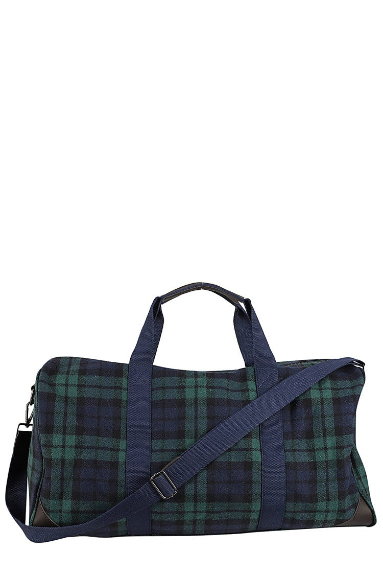 Mc2 Saint Barth Tartan Pattern Duffle Bag With Adjustable Strap
