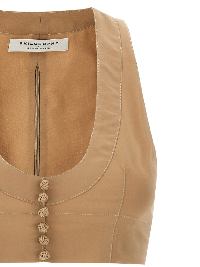 Philosophy Di Lorenzo Serafini Crop Top With Front Knot Detail