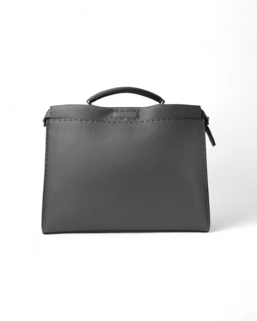 Fendi Peekaboo Selleria Medium In Grained Leather, Gray