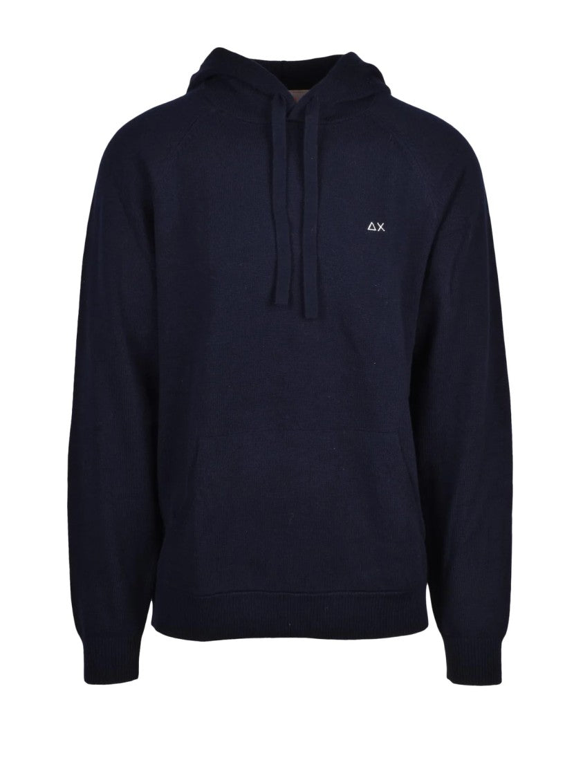 Sun68 Multicolor Merino Wool-Blend Hooded Knit Sweater