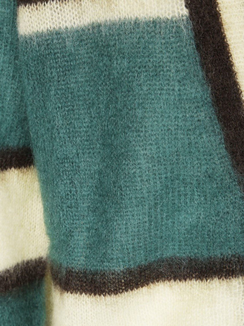 Amaranto Buttoned Cardigan With Macro Stripes