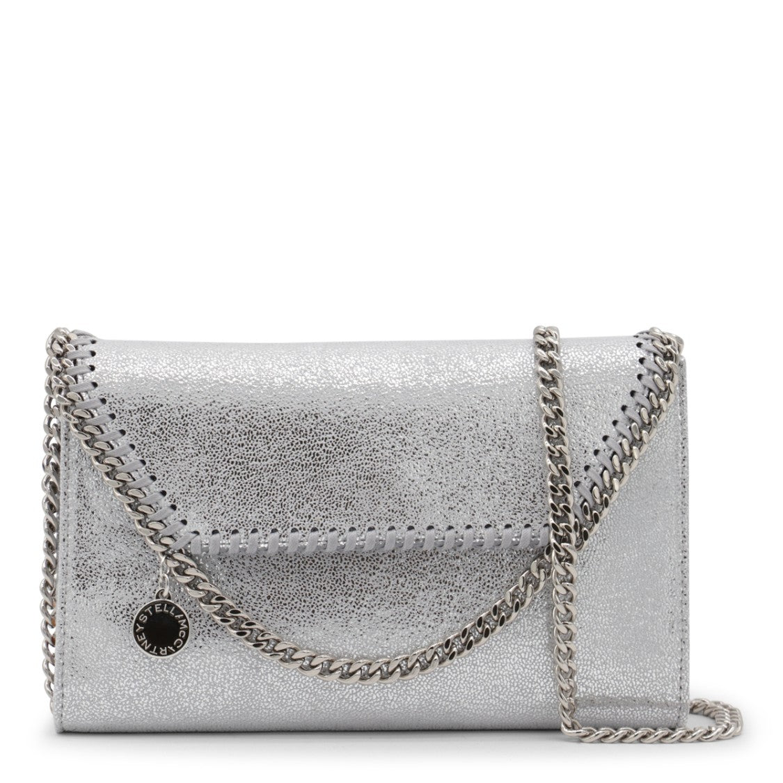 Stella Mccartney Silver Faux Leather Falabella Mini Crossbody Bag
