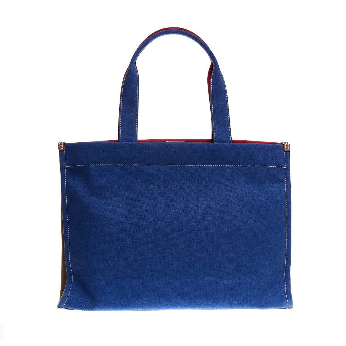Tory Burch Red And Blue Fabric Tote