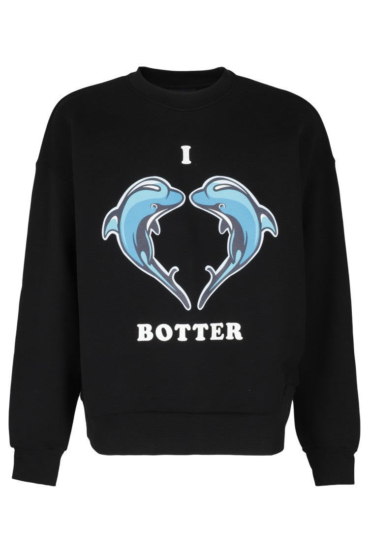 Botter Crewneck Sweatshirt With Heart-Shaped Dolphin Graphic