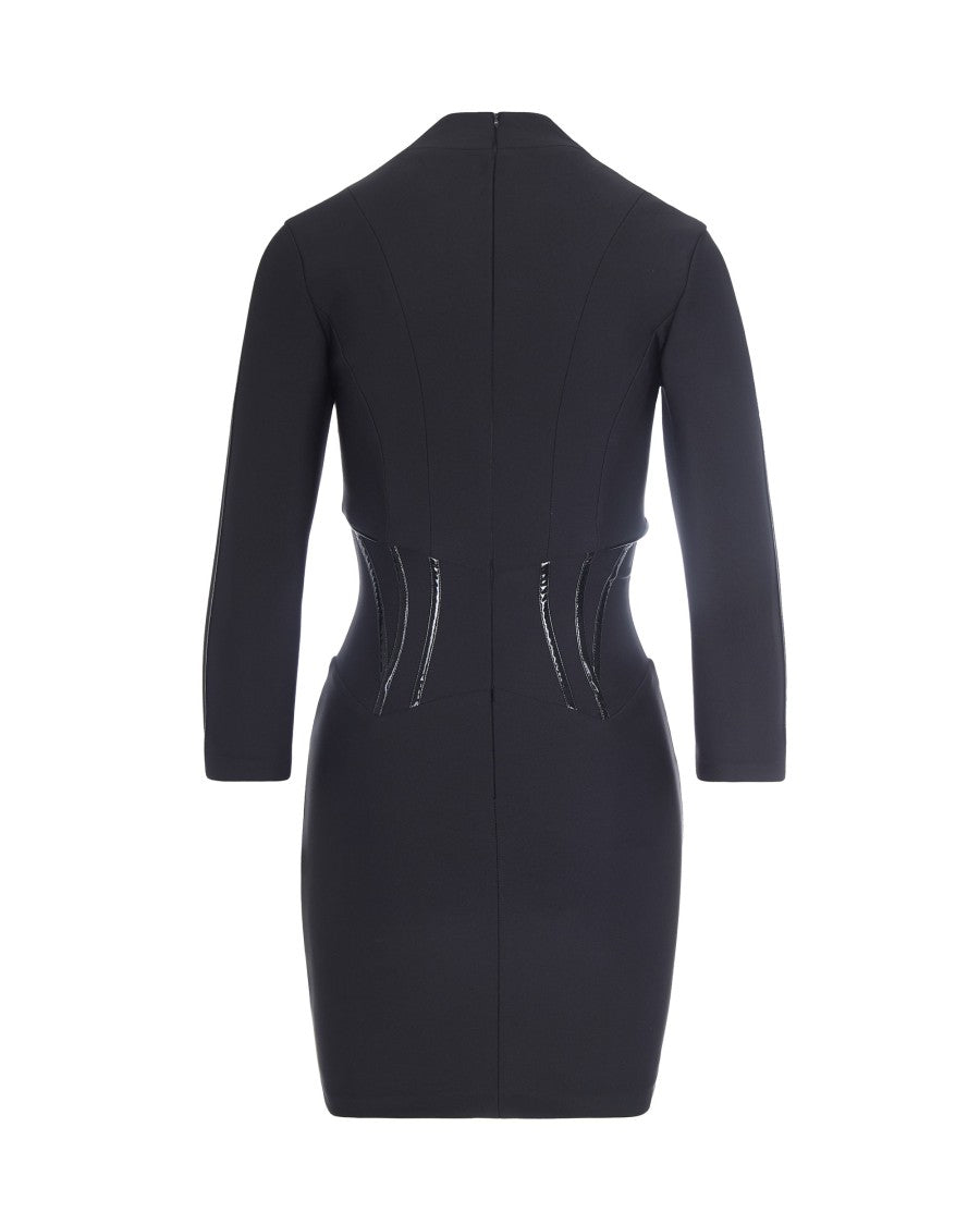 Elisabetta Franchi Neoprene Dress With Black Corset Details