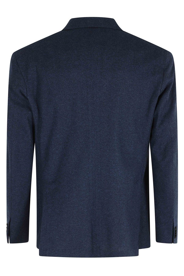 Tagliatore Blue Montecarlo Single-Breasted Cotton Jersey Blazer
