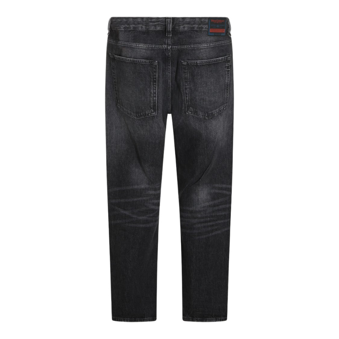 Diesel Straight Fit Distressed Black Jeans With Five-Pocket Design