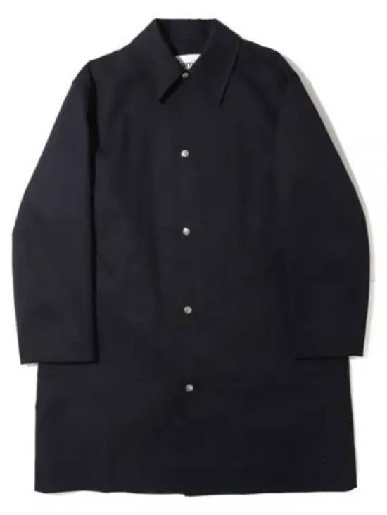 Ami Paris Minimalist Blue Coat With Classic Collar