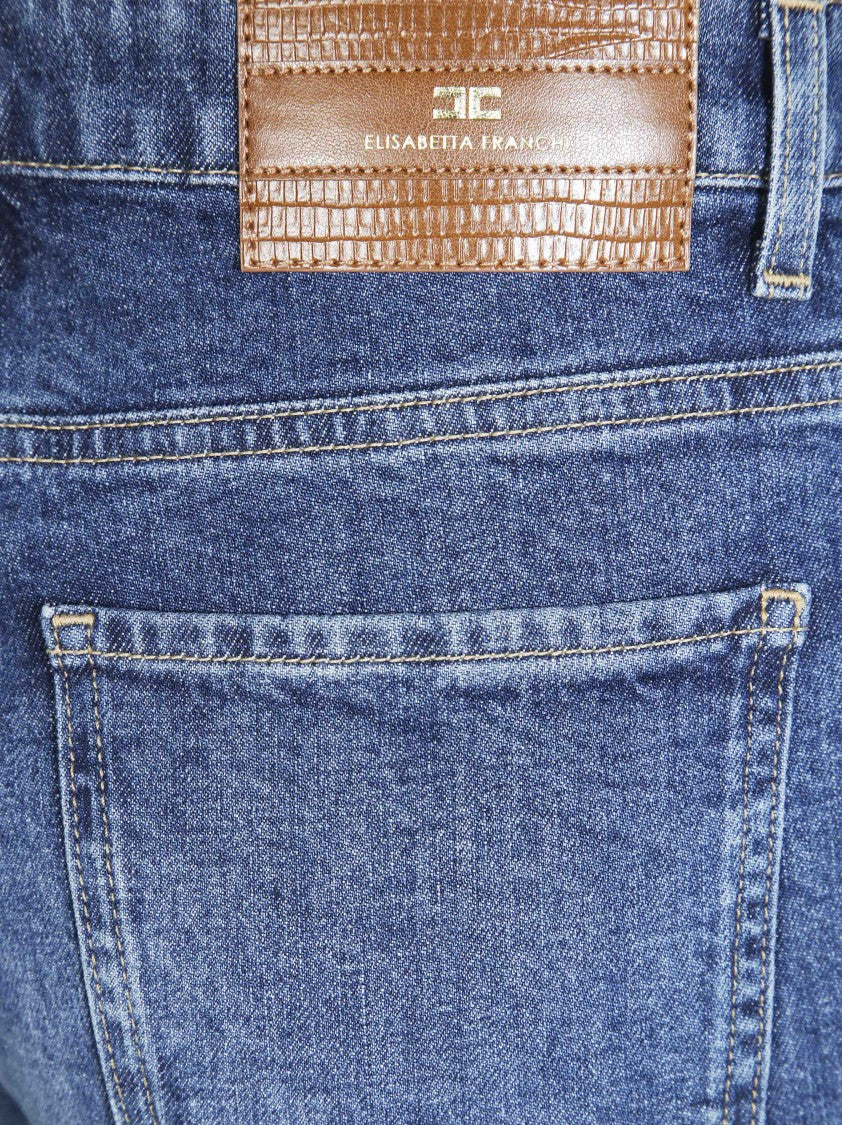 Elisabetta Franchi Mid-Rise Straight-Leg Jeans