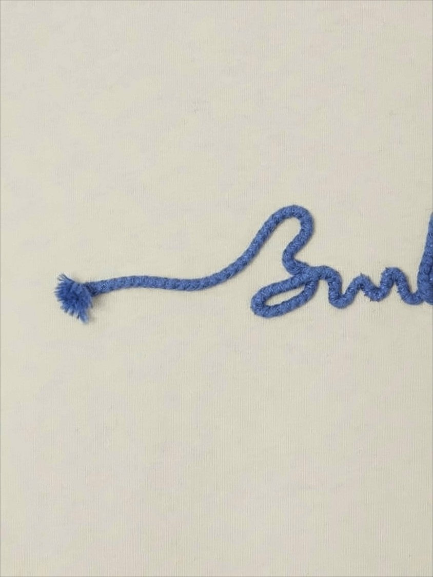 Burberry Soft Light Beige T-Shirt With Embroidered Script