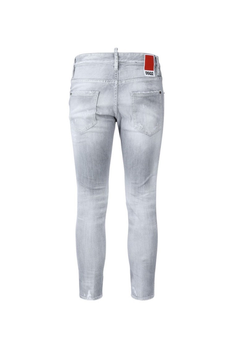 Dsquared2 Grey Skater Slim-Fit Distressed Cotton-Blend Jeans