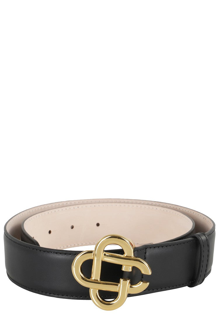 Casablanca Casablanca Logo Buckle Leather Belt With Smooth Finish