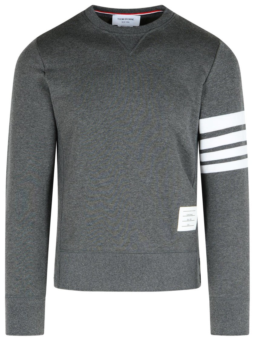Thom Browne '4 Bar' Dark Grey Cotton Sweatshirt