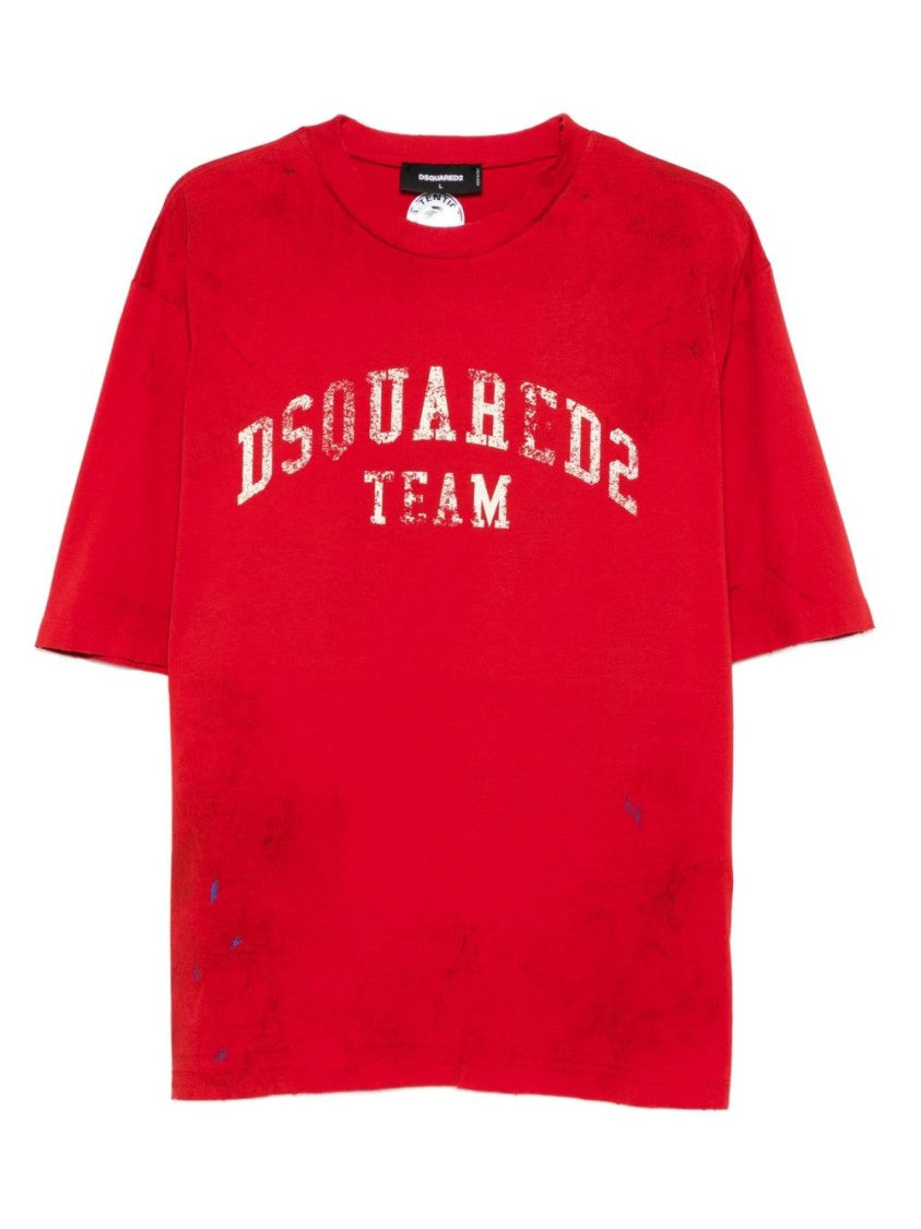 Dsquared2 Relaxed-Fit Red Crew Neck T-Shirt