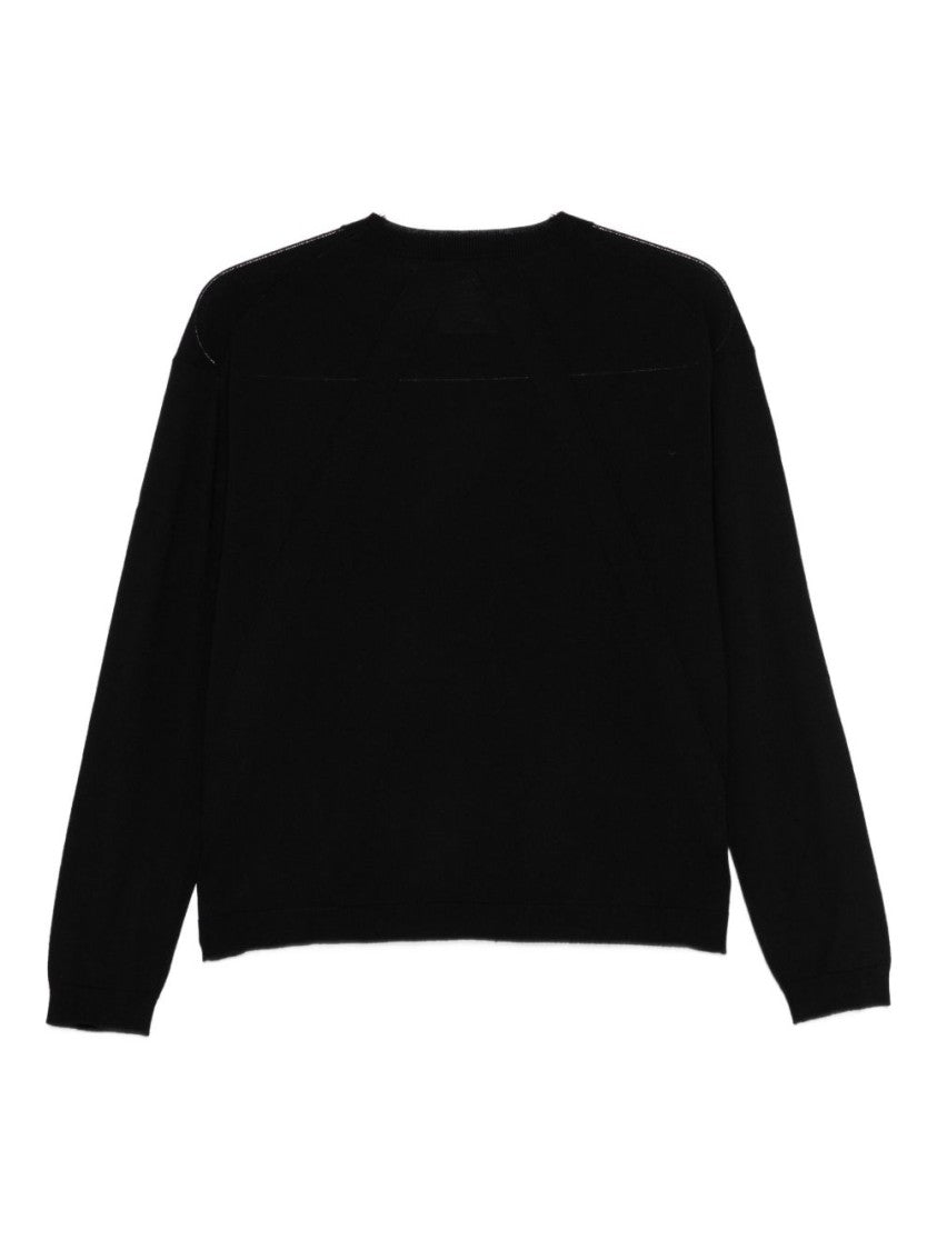 Semi Couture Crew-Neck Sweater In Black Virgin Wool