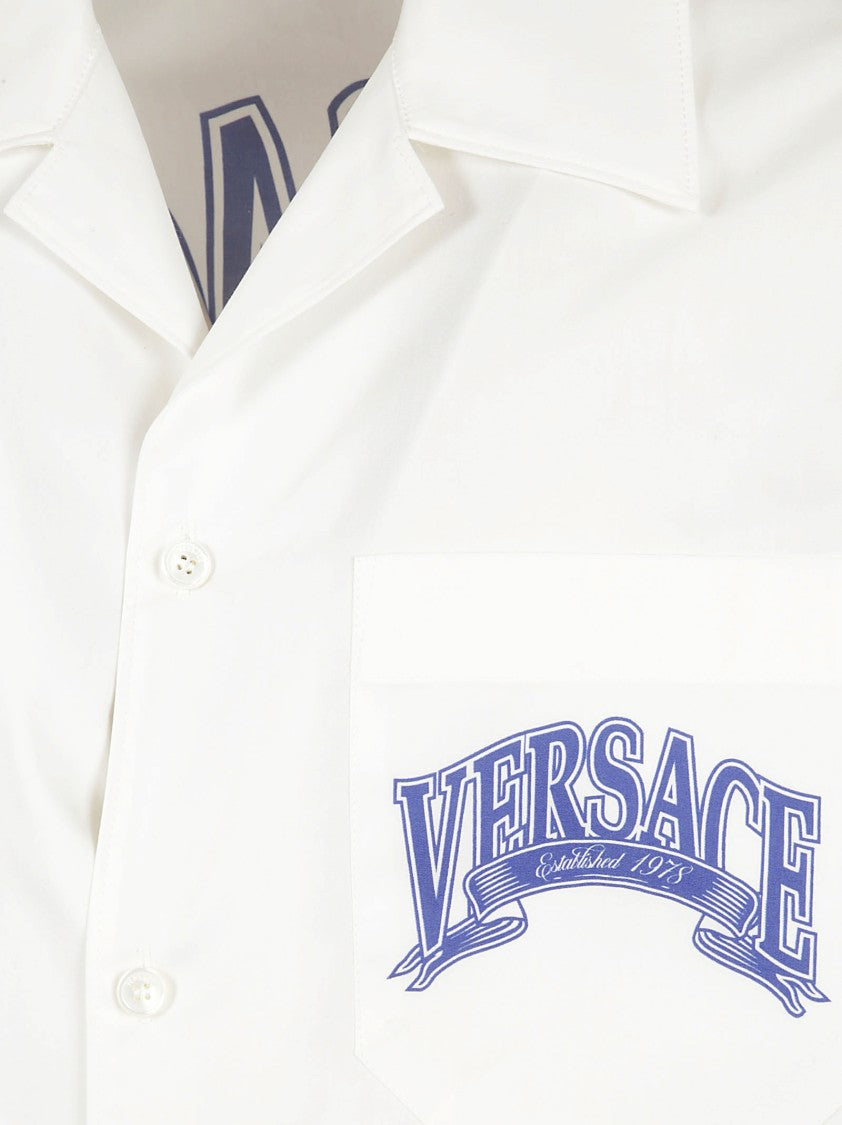 Versace Short Sleeve Cotton Poplin Shirt