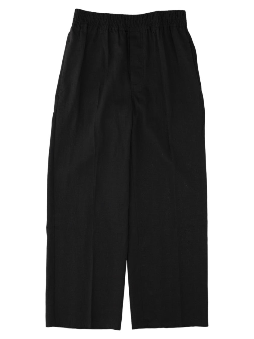 Jacquemus Black Straight-Leg Elastic Waist Cotton-Blend Pants