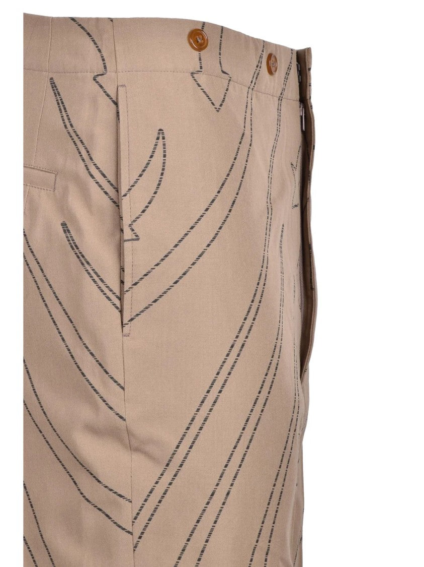 Vivienne Westwood Turquoise Classic Trousers With Abstract Arrow Pattern
