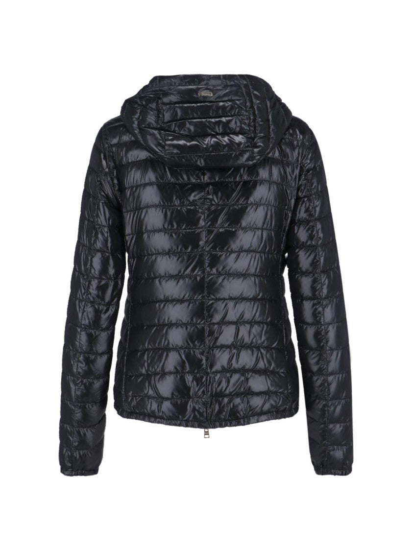 Herno Sleek Black Jacket With High Collar