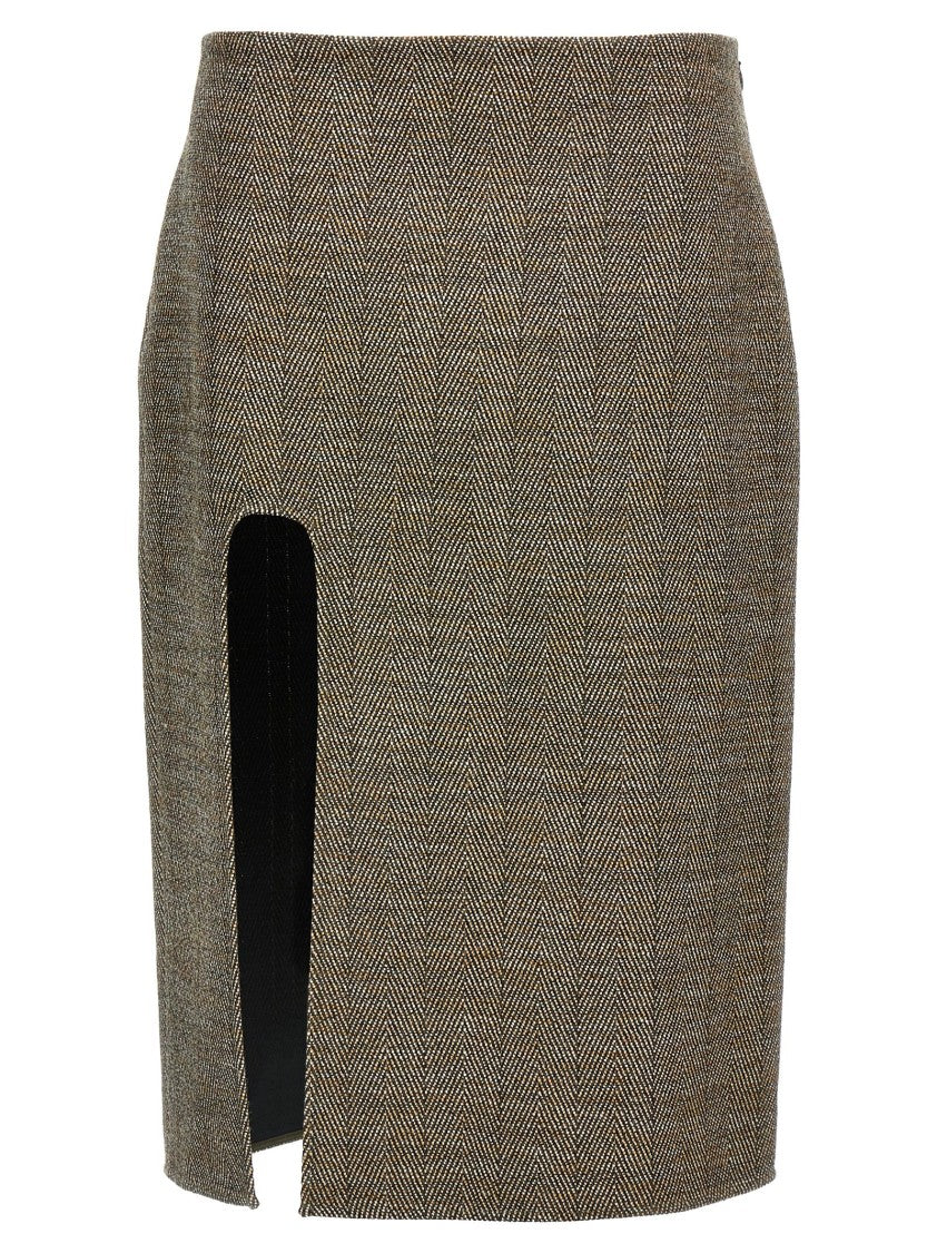 Stella Mccartney Geometric Split Tweed Skirt