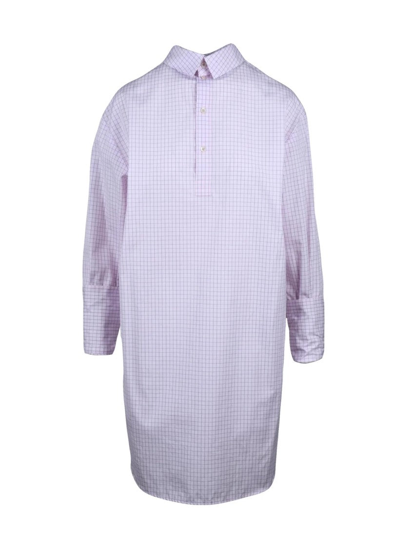 Dries Van Noten Pink Checkered Oversized Cotton Shirt