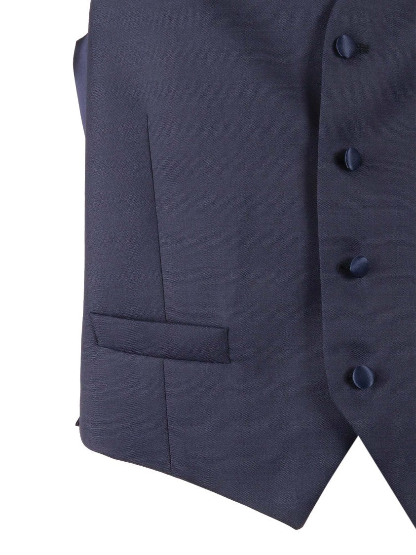 Luigi Bianchi Virgin Wool Satin Tailored Vest